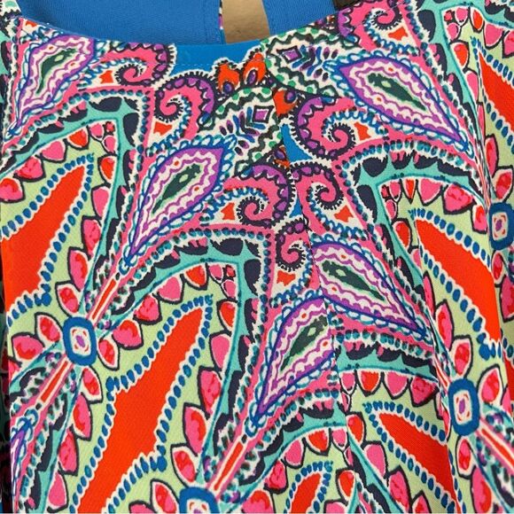 Y2K MSK Colorful Paisley Festival Hanky Hem Halter Fairycore Whimsy Dress Sz.12 - Picture 12 of 14